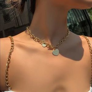 NEW gold chain necklace w/ heart charm 💛
